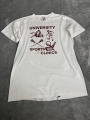 Vintage 80s University Sports Short Sleeve T Shirt Men’s Size Small White