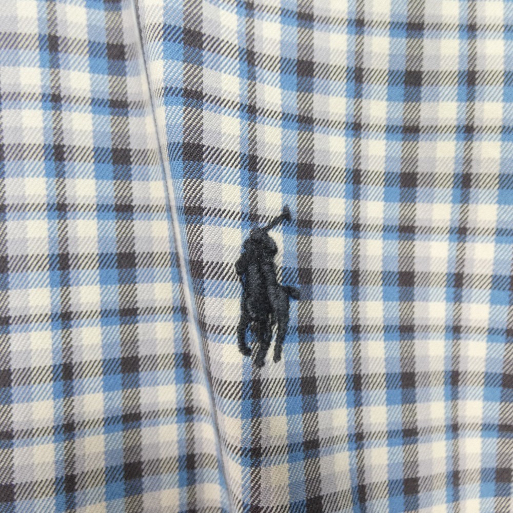 Ralph Lauren Mens Shirt Checked Cotton Flannel Designer Blake Vintage Size L