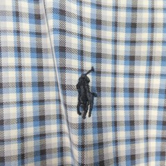 Ralph Lauren Mens Shirt Checked Cotton Flannel Designer Blake Vintage Size L