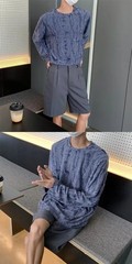 Men’s Distressed Long Sleeve T-Shirt Harajuku Aesthetic Ripped Pullover Top