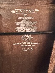 Aaliyah 1996 Greatest Hits Men’s 2XL Brown Graphic Print Double-Sided Crew Tee