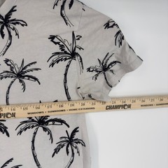 Hollister Mens Palm Tree Print T-Shirt Gray Short Sleeve Cotton Graphic Tee M