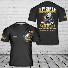 Custom Name US Navy Seabee 3D T-Shirt