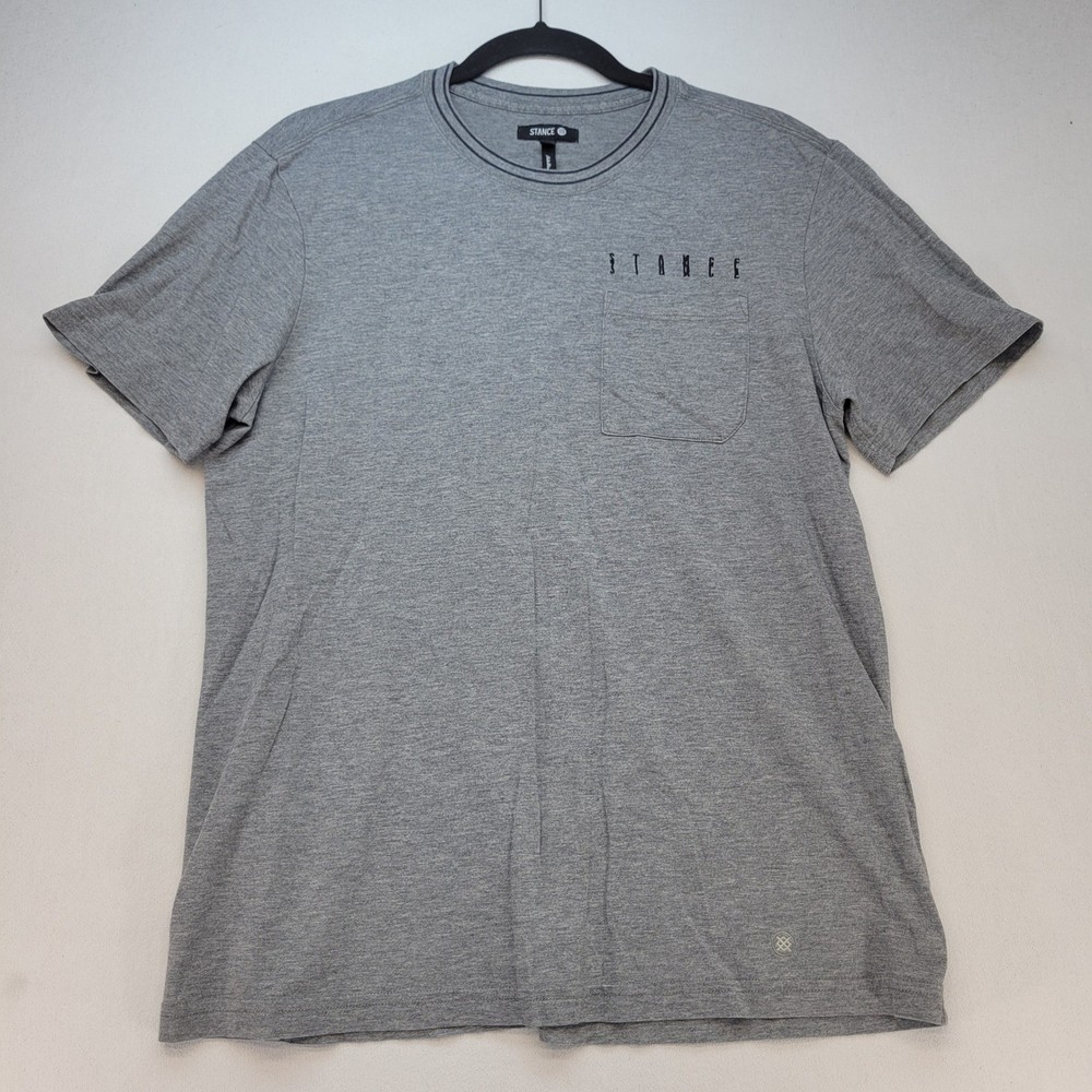 Stance Pocket T-Shirt Mens Medium Gray Butter Blend Pima Cotton SeaCell Lyocell