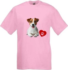 Jack Russell Dog Pet Heart Family Novelty T Shirt Various Colours And Sizes