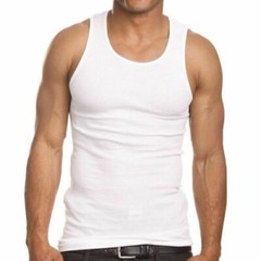 Lot of 3 Mens Tank Top 100% Cotton A-Shirt Undershirt Wife Beater Ribbed S~3XL