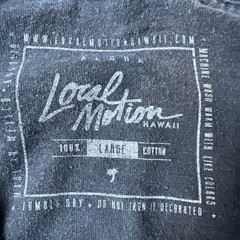 Retro Local Motion Waikiki Shoreline Hotels Surf Shirt Large Surfer Gray Vintage