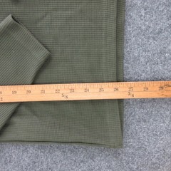 Roark Henley Shirt Mens Large Green Long Sleeve Thermal Pocket Casual Top