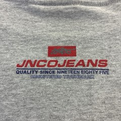 JNCO Jeans Men’s L Gray Graphic Logo Print Crew Neck Short Sleeve T-Shirt