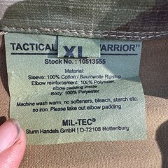 Mil-Tec Tactical Warrior Combat Shirt Woodland Camo Coyote Brown XL 10513555