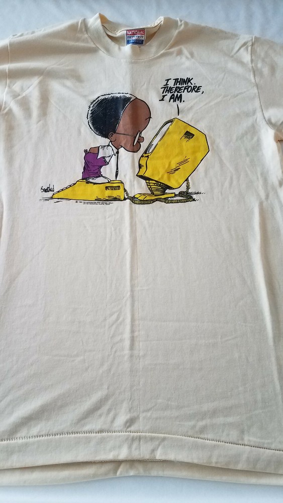 NATIONAL Vintage 1986 Washington Post Writers Group Comics TShirt Large YELLOW