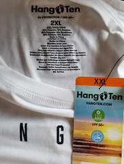 HANG TEN™ Mens’ 2XL ~ WHITE ~ Long Sleeve ~ Sun T-Shirt ~ UPF 50+ ~ Quick Dry