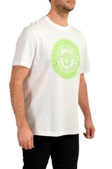 Versace Men’s White & Mint Medusa Logo Print Short Sleeve T-Shirt US 2XL IT 56