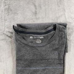 TravisMathew Shirt Mens Large Heather Gray Pima Crewneck Stripe Golf 1MT185
