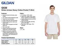 Gildan Mens Heavy Cotton Double Needle Pocket T-Shirt G530 5300