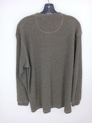 New Taylor & Henry Henley Long Sleeve Shirt Size L Cotton Blend Brown
