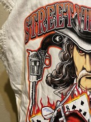 2010 Street Vibrations Reno Nevada Bikers Club Vest Size Large Cards & Flames