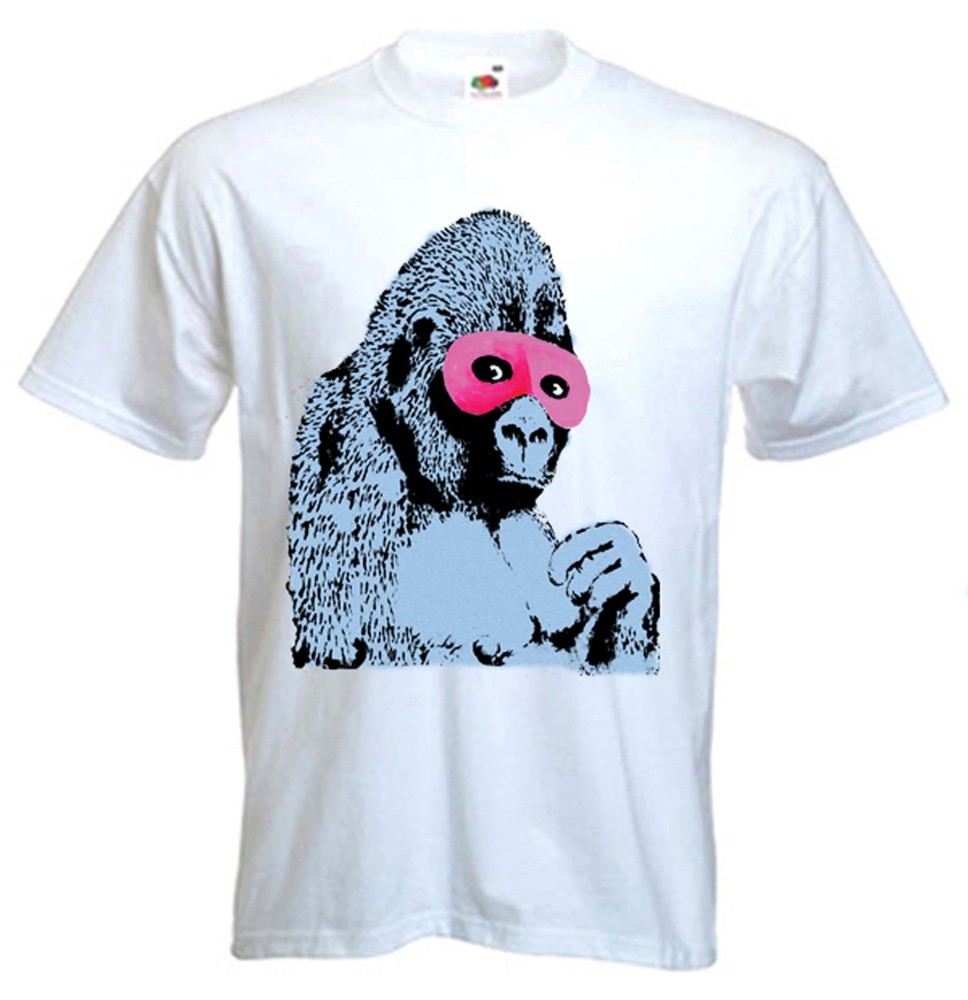 BANKSY MASKED GORILLA T-SHIRT – Choice Of Colours – Sizes S to XXXL