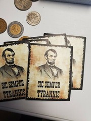 SIC SEMPER TYRANNIS Abraham Lincoln Civil War era poster STICKERS