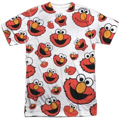 Sesame Street Elmo Face Pattern Unisex Adult Halloween Costume T Shirt, S-3XL