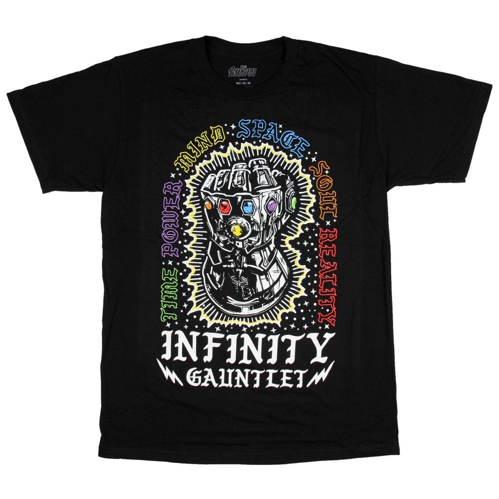 Marvel The Avengers Infinity War Infinite Power Gauntlet Men’s T-Shirt NWT