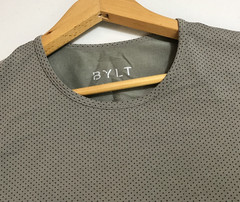 BYLT Men’s Drop Cut Lux Tee Brown Shirt Black Polka Dot Short Sleeve Size L