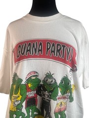 Mens 90s Las Vegas Beach Club Graphic Tshirt Size XL Iguana Party