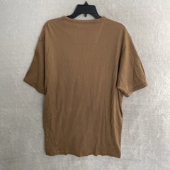 Perry Ellis Mens T Shirt Brown Grooved Stripe XL Rayon Cotton Crew Neck