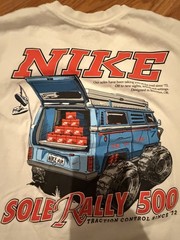 Nike The Nike Tee Sole Rally 500 Graphic Print White Cotton Crew Neck Tee small