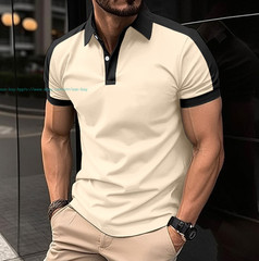 Summer Men’s Casual Shirts Short Sleeve Classic Button T-Shirt Fashion Golf Tops
