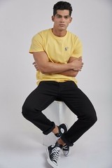 Crew Neck T-shirts for Men in Pima Cotton. Soft and comfortable with Logo