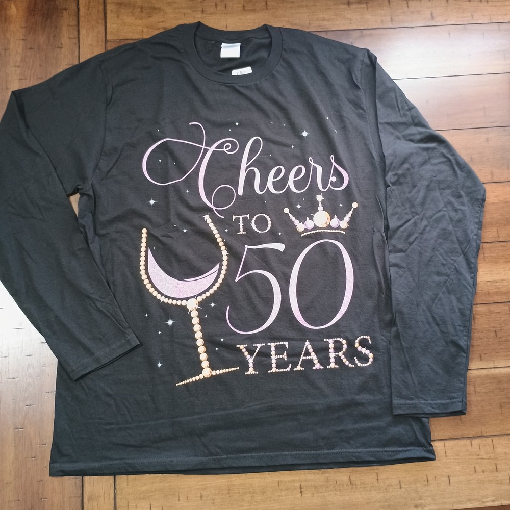 Cheers 50 Years l Size LARGE l 50th Queen Princess Birthday Years Old T-Shirt