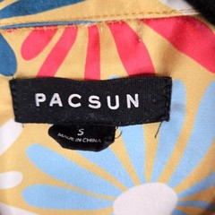 Pacsun Cropped Daisy Satin Camp Shirt Men’s Size Small Floral 70s Aesthetic