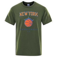 New York Basketball Streetwear Men’s Oversized Breathable Cotton T-Shirt