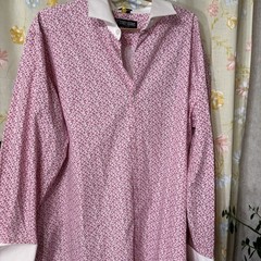 Stacy Adams Shirt XXL , White W Pink Flowers, White Collar,18 1/2 (34/35) ,pics