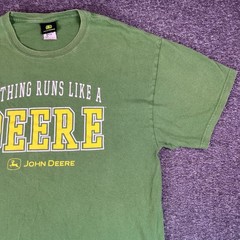 John Deere Shirt Mens XL Green Short Sleeve Graphic-T 100% Cotton Farmer Tractor