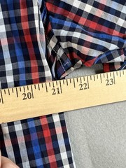 Stacy Adams Men Shirt Short Sleeve Plaid Button Up XL Red White Blue B-8