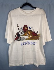 Vintage 90s Disney The Lion King T Shirt XL Simba Scar Movie Promo White