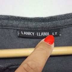 Lanky Llama Craftsman Henley Men’s T-Shirt L Tall Slim Fit Knit Gray Polycotton