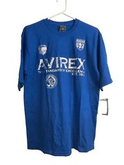 Avirex T-Shirt Youth 14/16 Blue with Front Logo Short Sleeve NWT