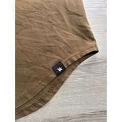 YoungLA Mens XL Brown Curved Hem Gym T-Shirt Short Sleeve Scoop Bottom Tee