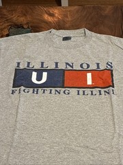 Classic University of Illinois Gray Large T-Shirt Delta Pro Weight Sz L Large