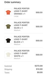 Palace Porter Yoshida Logo T-Shirt White Size Medium Brand New In Hand