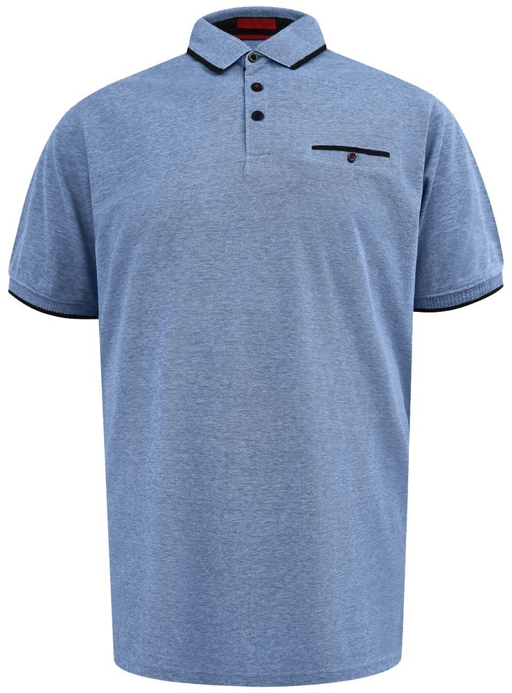 D555 HARVEY Short Sleeve Pique Polo Shirt Blue size 2XL 3XL 4XL 5XL 6XL