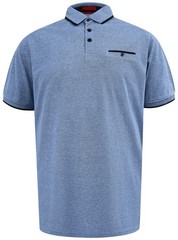 D555 HARVEY Short Sleeve Pique Polo Shirt Blue size 2XL 3XL 4XL 5XL 6XL