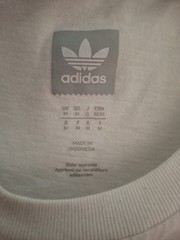 Adidas White Trefoil w/ Gray Tribal Geometric Pattern Skater Medium TShirt