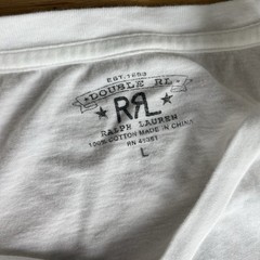 Double RL Logo Jersey Crewneck T-Shirt White Men’s Sz Large American Heritage
