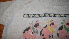 Vintage 90s Pig Bandit Robber Corn Farm Air Waves XL TShirt Paint Stains USA