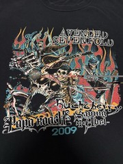 2009 Avenged Sevenfold Band Tour Promo T-Shirt Size XL A7X Buckcherry Papa Roach