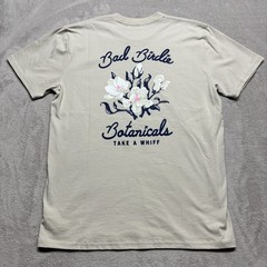 Bad Birdie T Shirt Mens S Botanicals “Take a Whiff” Golf Tee Floral Print SAND
